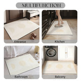 Abstract Geometric Line Art Bathroom Mat Soft Neutral Color Absorbent Non-Slip Quick Drying Home Entrance Floor Mat
