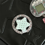 Fashion Mint Green Polka Dot Star Magnetic Stand Phone Case For iPhone 17 16 Pro 15 14 Pro Max Cover For Magsafe Cases Cute Capa