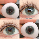 2PCS/Pair Olive Green/Light Blue/Light Brown Korean Style Natural Hazel Colored Contact Lenses With Prescription Women