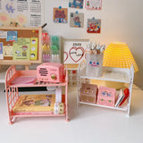 Double Layer Desktop Storage Basket Plastic Large Capacity Student Stationery Storage Box Desktop Organizer Storage Baskets New