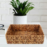 Natural Seagrass Storage Basket Handmade Woven Desktop Organizer Tall Narrow Basket for Bathroom Toiletries Office Supplies