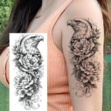1 Sheet Realistic Flying Birds Flowers Temporary Tattoos For Women Girls Waterproof Long Lasting Fake Tattoo Sticker 3D Body Art