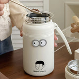 One Liter Large Capacity Water Cup, Portable Outdoor Kettle, Stainless Steel, Rope Design, For Home, Office, Travel, Fitness