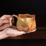 Creative Rough Pottery Coffee Cup Retro Rope Ceramic Cup Irregular Mug Japanese Shaped Drinking Tea Set Living Room Decoration