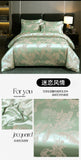 Luxury Satin Jacquard Duvet Cover Set Nordic Double Bed Quilt Cover Bedding Set Adlut Pillowcases Sheet Queen King Home Textiles