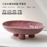 Modern Creative Hand Crafted Ceramic Three Legged High Legged Fruit Tray for Home, Living Room, Tabletop, Fruit Tray, Candy Tray