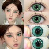 1 Pair HOT SALE Green Colored Contact Lenses with Prescription Myopia Lenses Cosmetic Beauty Pupils Soft Blue Eye Lenses