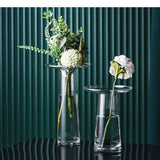 Creativity Transparent Glass Vase Hydroponics Flower Pots Desk Decoration Artificial Flowers Modern Home Decor Floral Vases