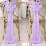 12Pcs Wedding Chair Sashes 7x108Inch Sheer Chiffon Chair Fabric Covers for Party Christmas Bridal Baby Shower Wedding Decoration