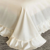 French Lace Ruffles Princess Wedding Bedding Set 1000TC Lyocell Cotton Queen King Size Duvet Cover Bed Sheet Pillowcases 4Pcs