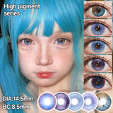 2pcs Half-Year Colored Contacts 14.5mm High Pigment Blue Purple Red Grey Lenses for Cosplay