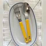 Yellow Resin Handle Stainless Steel Knife Fork Spoon Dessert Fork Spoon Stainless Steel Tableware