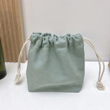 5Pcs Color Drawstring Pouches Portable Gift Blank Bags For DIY Cotton Hemp Bags Jewelry Display Packaging Storage