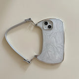 Electroplated Handbag Hand Strap Phone Case For iPhone 16 15 14 13 12 11 Pro X XR XS Max Soft Shockproof Cover