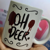 Alastors Ceramic Mug oh deer Hazbined Coffee Water Cup Anime Cartoon Originals Cups Hotels Creative Kawaii Fans Birthday Gift