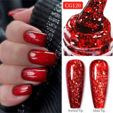 10ml Snow Glitter Gel Nail Polish Pink Milky White Jelly Sequins  Semi Permanent Nails Art Design Varnish Manicure