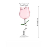 Romantic Rose-Shaped Glass Wine Glasses Drinkware Home Kitchen Bar Party Cocktail Glasses Decorative Beverage Cup Tableware Gift