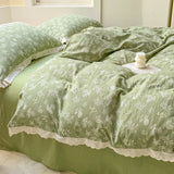 New class A double-layer yarn thickened three/four-piece set skin-friendly and breathable single double washed cotton