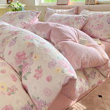 Pure Cotton Bedding Set Four Piece Bed Sheet Set Comforter Set Single Double  Bed Quilt Cover Rural Style Floral Bed Linens