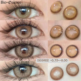 Bio-essence Colorcon 1 Pair Korean Lenses Colored Contact Lenses with Degree Myopia Lenses Brown Lenses Natural Eye Lenses