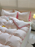 Pure Cotton Four-Piece Bedding Set Iceberry Soft Pastel Pink escent Sle Durable Tead Count 33x72 Bedding Kit