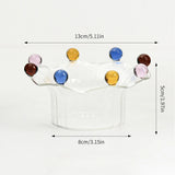 Creative Glass Crown Dish Table Plates Salad Bowls Transparent Ins Ice Cream Yogurt Pudding Dessert Cups Plates Dinnerware Gifts