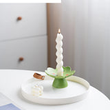 Creative Ceramic Candlestick Hand-painted Checkered Cherries Candle Holder Candle Stick Holder Home Decoration Accessories