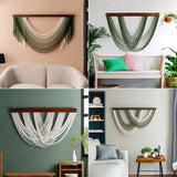 Ikeehome  Wooden Arc-shaped Decorative Tapestries, Home Living Room Wall Hangings, Hand-woven Decorative Tapestries 100x70cm/100x60cm
