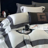 Luxury Hollow Embroidery Wide Edge Bedding Set 1000TC Lyocell Cotton Soft Silky Duvet Cover Flat/Fitted Bed Sheet Pillowcases