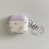 Pink Purple Blue Rose Flower Soft Headphone Protection Cover Case For Apple AirPods 1 2 3 4 Pro 2 Cases Coque Cute Love Pendant