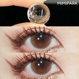 14.2-14.5mm Half Yearly Natural Glossy Contacts 2pcs Free Shipping Shiny Glass Lenses With Power for Cosplay