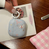 Cartoon cute dalmatian pink bow silicone earphone case for apple airpods 1 2 3 4 airpods pro 2 protection cover with keychain