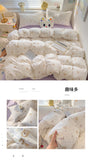 Class A Double Yarn Bedding Set Quilt Comforter Duvet Cover Set Printed Cotton Bedspread Skin Friendly Breathable Four-Piece Set