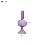 European Style Hand Blown Lilac Glass Candle Holder High Quality Decorative Wedding Table Centerpiece Party Decor Candlestick