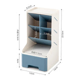 Multilayer PlasticInclinedPenHolderMultiFunctionalDesktopDrawerStorageBox for HomeDormOfficeDeskCosmeticBrushStationeryOrganizer