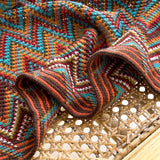 Bohemian Style Knitted Throw Blanket for Sofa Bed Retro Striped Decorative Blankets with Tassels Soft Comfortable Shawl Blanket