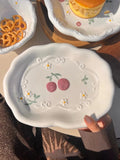 Creative Relief Hand-painted Tableware, Dinner Plate, Ceramic Rice Bowl, Soup Bowl, Kitchen Drinkware Set, Home Accessories