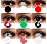 Colored Cosplay Contacts 1Pair Contact Lens Halloween Crazy Lens Red Black White Lenses Cosmetic Color Lens For Eyes