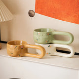200ml Long Handled Ceramic Cup for Home Use Heat-resistant Breakfast Oatmeal Coffee Cup Handmade Milk Cup Kitchen Accessories