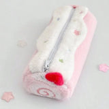 Cute Kawaii Swiss Roll Cake Plush Desktop Large Capacity Storage Pencil Case Zipper Pouch Cosmetic Bag Girl Student Gift lovely
