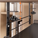 Undertable Storage Rack Plug-in Cable Office Supplies Storage Shelf Metal Adjustable Durable Under Desk Cable Organizer Rack