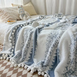 1pc two-color jacquard star velvet Dream Talk ball blanket, comfortable and breathable, dopamine color series, festival gift
