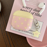 Foundation Star Yellow Cover + Pendant Earphone Case Suitable for Apple for Airpodspro2 Case/For Airpodspro Case/For Airpods4 Case/For Airpods3 Case/For Airpods2 Case/Fashionable Women's Earphone Case/Simple Earphone Case
