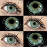 1 Pair Green Contact Lenses for Eyes Beauty Pupils Lenses Eye 14.2mm Yearly Use Fashion Blue Colored Contacts Lenses Green