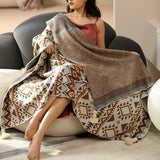 Air Conditioner Knitted Scandinavian Storm Bohemia Office Bedroom Lunch Summer Sofa Cover Blanket Thin Blanket