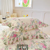 100% Cotton Pillowcase Skin-friendly Pillow Cover 2pcs Rectangle Pillowslip Floral Style Pillowsham 48x74cm Pillow Case