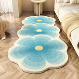 Ikeehome  Irregular Flower Bedside Carpet Cute Girl Long Carpet Three Flowers Creative Living Room Sofa Floor Mat Blanket Soft Foot Pad IG