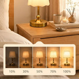 Nordic Style LED Table Lamp Vintage Touch Control Small Night Light USB Rechargeable Eye Protection Atmosphere Lamp Bathroom