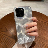 Fashion Glitter Gradient Purple Feather Transparent Shockproof Protection Case for iPhone 15 14 Pro 13 12 11 Pro Max Phone Cover