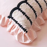 2pcs Lace Embroidery Pillowcase Lotus Leaf Pillow Cover Princess Girl Decoration Pillow Case White Pink Blue Bedding Pillow Sham